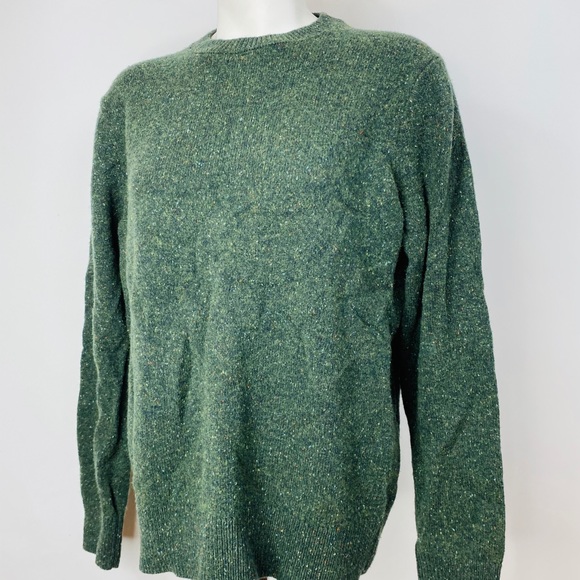 J Crew Crewneck Sweater Mens Large Green Pullover - Picture 7 of 11